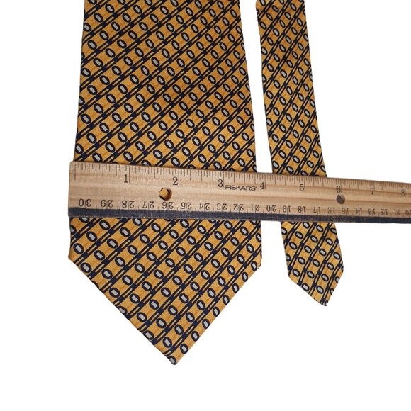Alfred Granai Italy Designer Geometric Pattern Silk Tie Italian - Picture 3 of 5